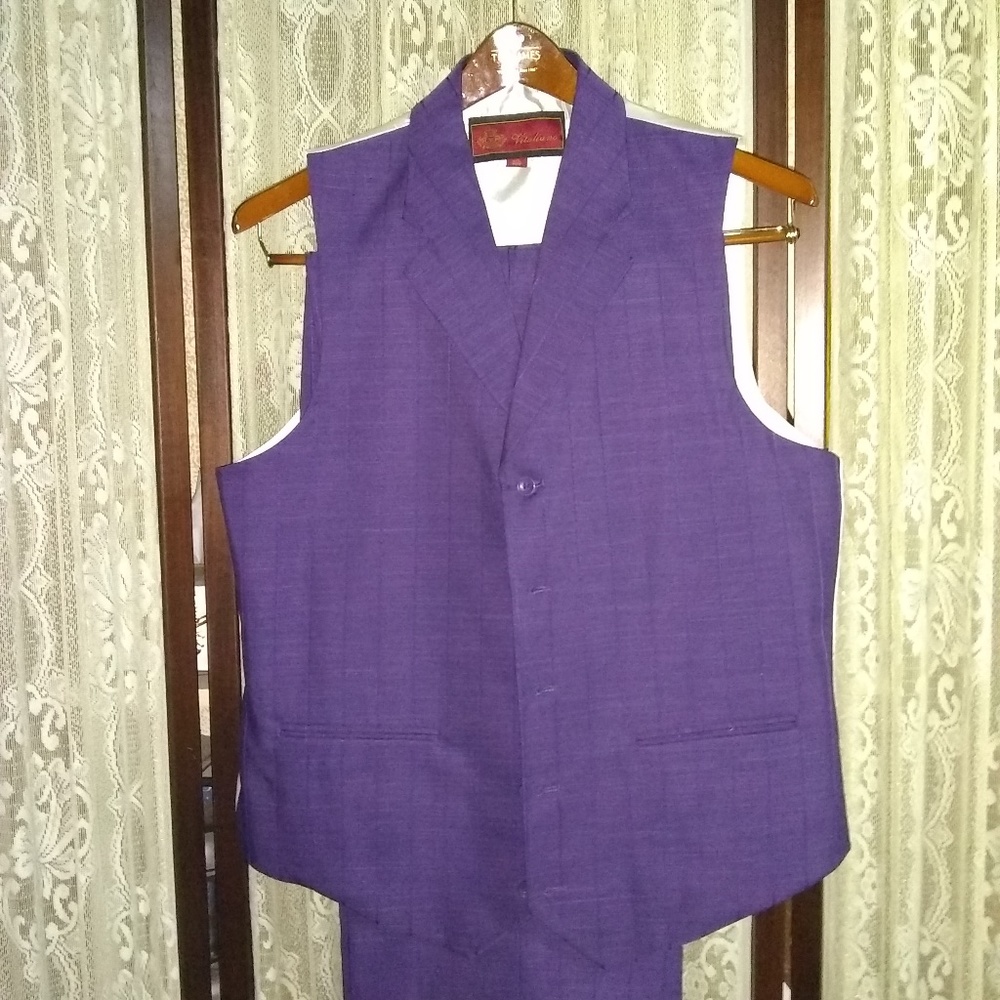 Two Piece Vitaliano Pancaldi Purple Geo Pinstripe